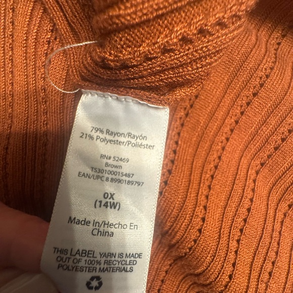 Terra & Sky Women's Rust Open Cardigan - Picture 4 of 4